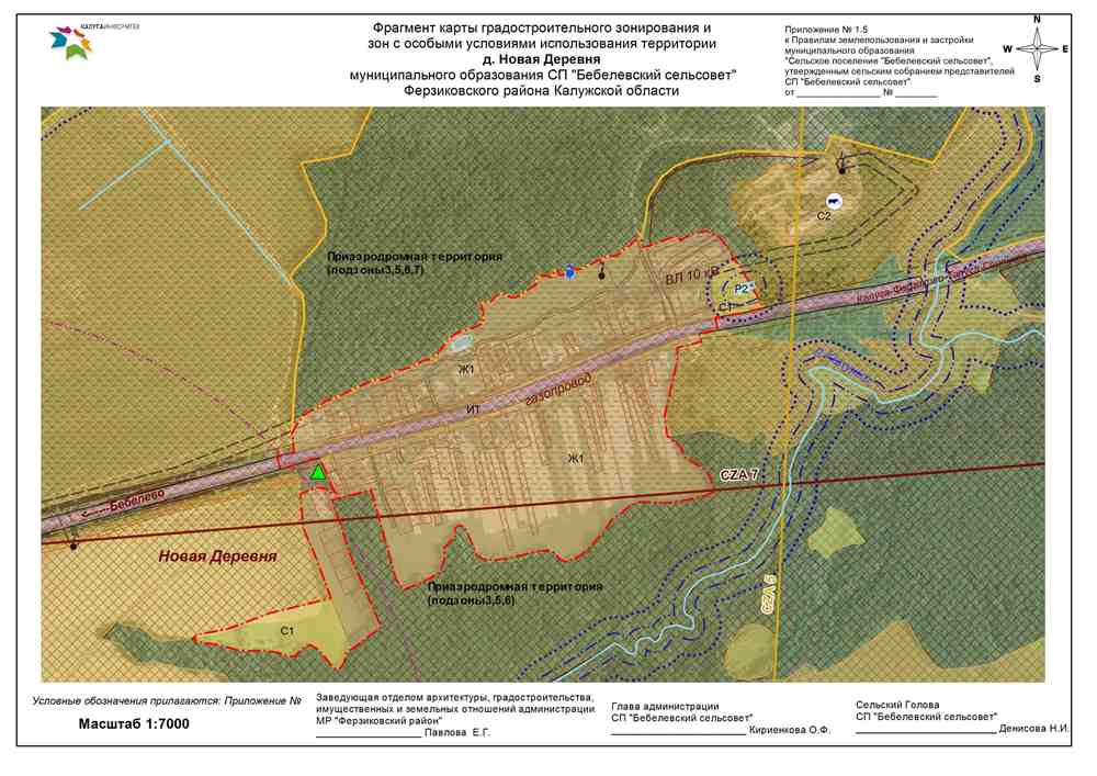 Карта градостроительного зонирования д. Новая Деревня