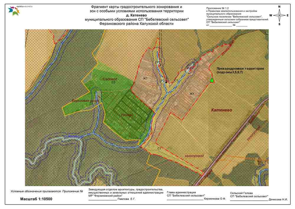 Карта градостроительного зонирования д. Катенево