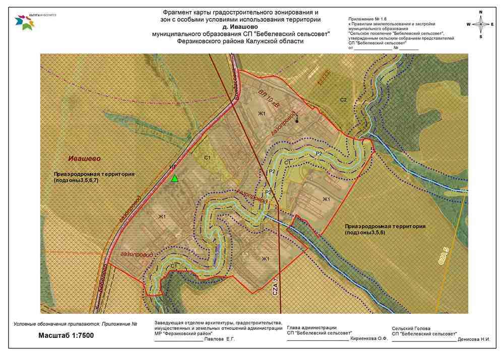 Карта градостроительного зонирования д. Ивашево